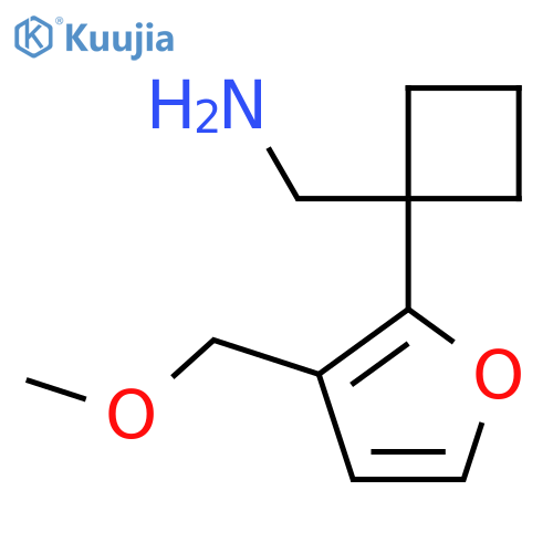{1-3-(methoxymethyl)furan-2-ylcyclobutyl}methanamine structure