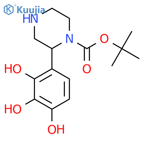 tert-butyl 2-(2,3,4-trihydroxyphenyl)piperazine-1-carboxylate structure