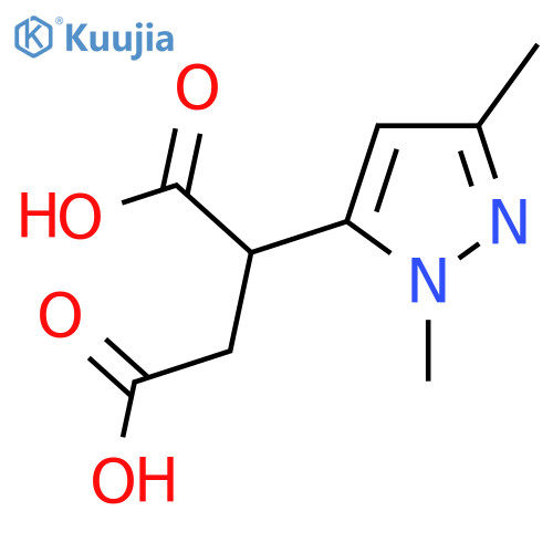 2-(1,3-dimethyl-1H-pyrazol-5-yl)butanedioic acid structure
