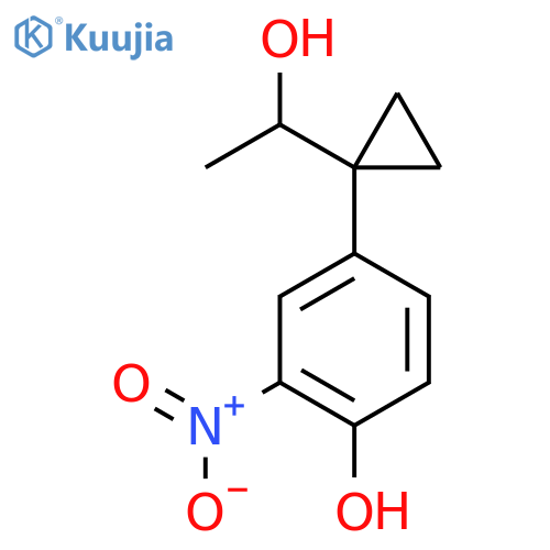 4-1-(1-hydroxyethyl)cyclopropyl-2-nitrophenol structure