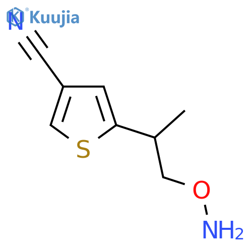 5-1-(aminooxy)propan-2-ylthiophene-3-carbonitrile structure
