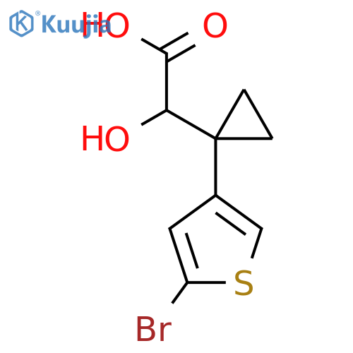2-1-(5-bromothiophen-3-yl)cyclopropyl-2-hydroxyacetic acid structure