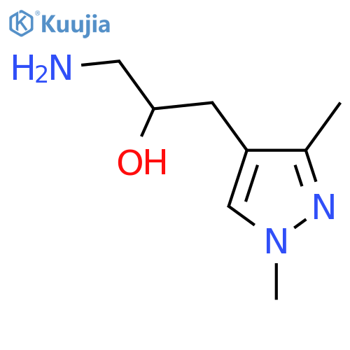 1-amino-3-(1,3-dimethyl-1H-pyrazol-4-yl)propan-2-ol structure