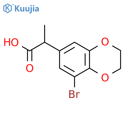 2-(8-bromo-2,3-dihydro-1,4-benzodioxin-6-yl)propanoic acid structure