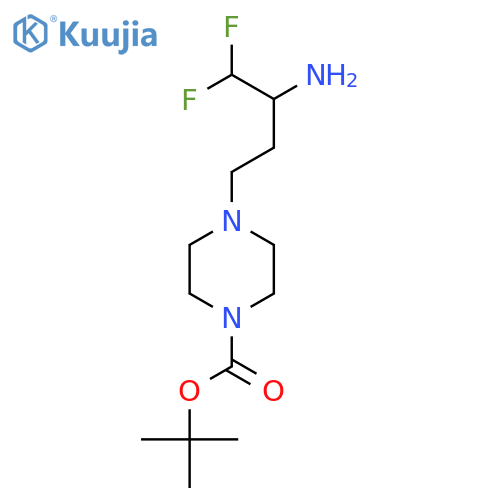 tert-butyl 4-(3-amino-4,4-difluorobutyl)piperazine-1-carboxylate structure