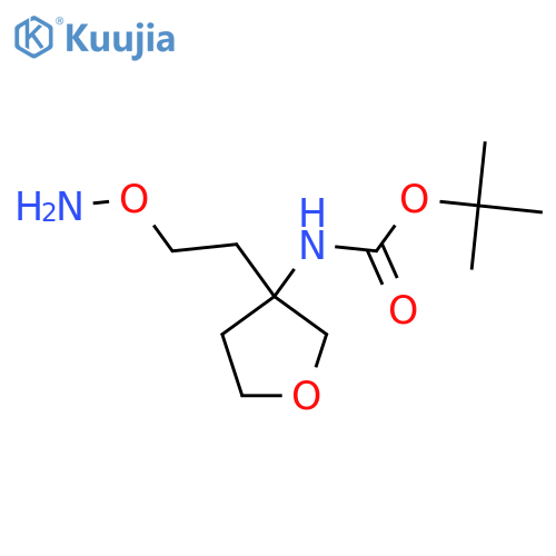 tert-butyl N-{3-2-(aminooxy)ethyloxolan-3-yl}carbamate structure