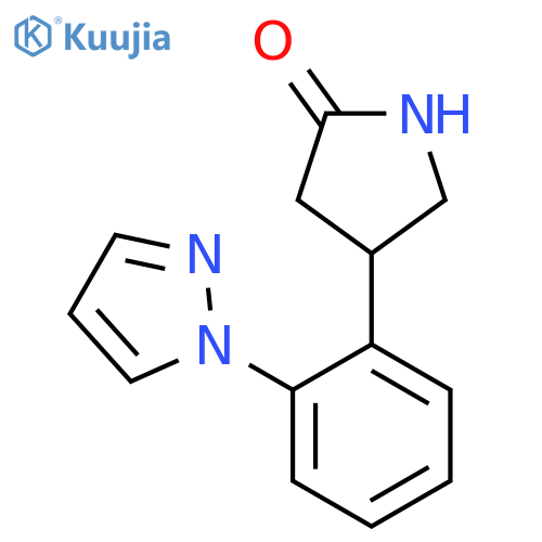 4-2-(1H-pyrazol-1-yl)phenylpyrrolidin-2-one structure