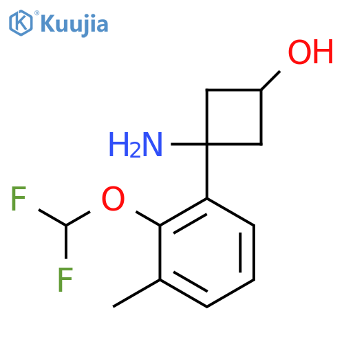 3-amino-3-2-(difluoromethoxy)-3-methylphenylcyclobutan-1-ol structure
