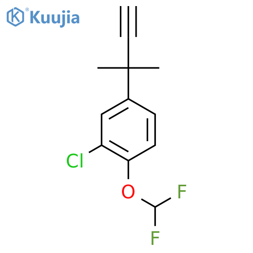 2-chloro-1-(difluoromethoxy)-4-(2-methylbut-3-yn-2-yl)benzene structure