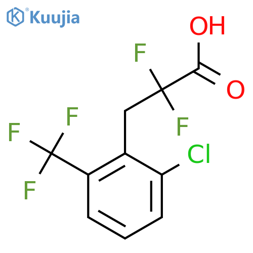 3-[2-Chloro-6-(trifluoromethyl)phenyl]-2,2-difluoropropanoic acid structure