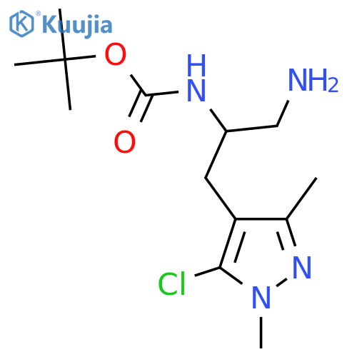 tert-butyl N-1-amino-3-(5-chloro-1,3-dimethyl-1H-pyrazol-4-yl)propan-2-ylcarbamate structure