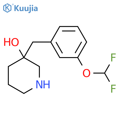 3-{3-(difluoromethoxy)phenylmethyl}piperidin-3-ol structure