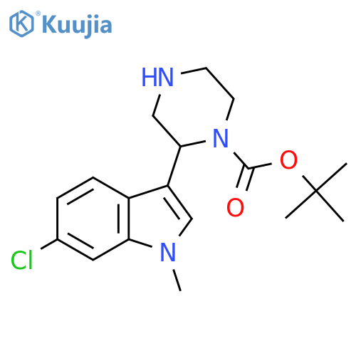 tert-butyl 2-(6-chloro-1-methyl-1H-indol-3-yl)piperazine-1-carboxylate structure