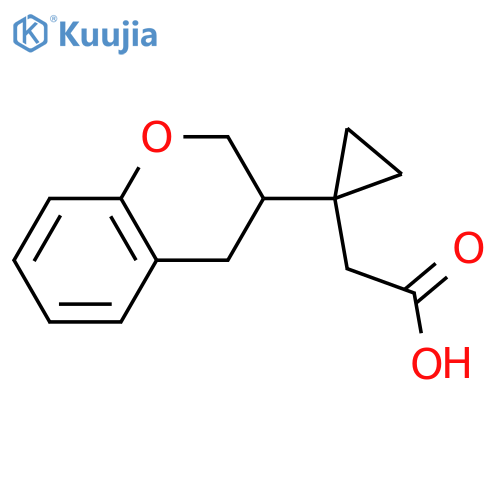 2-1-(3,4-dihydro-2H-1-benzopyran-3-yl)cyclopropylacetic acid structure