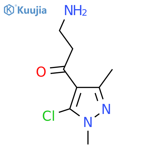 3-amino-1-(5-chloro-1,3-dimethyl-1H-pyrazol-4-yl)propan-1-one structure