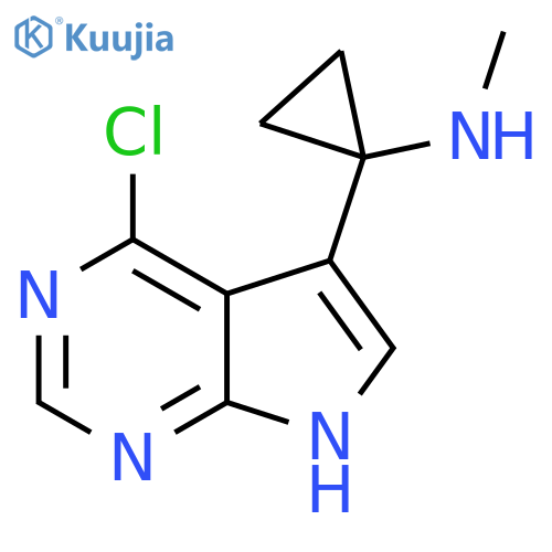 1-{4-chloro-7H-pyrrolo2,3-dpyrimidin-5-yl}-N-methylcyclopropan-1-amine structure