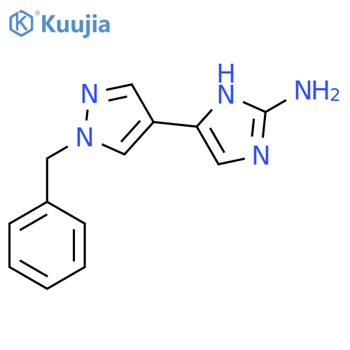 5-(1-benzyl-1H-pyrazol-4-yl)-1H-imidazol-2-amine structure