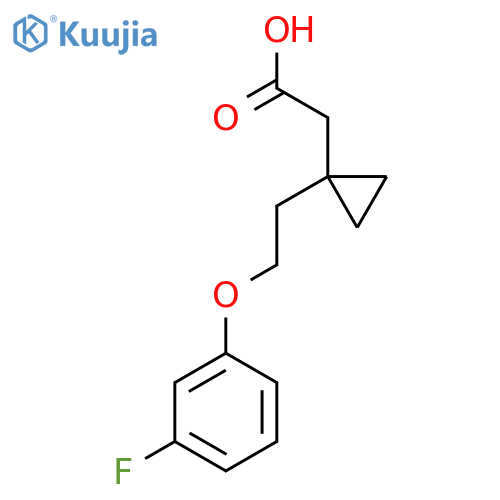 2-{1-2-(3-fluorophenoxy)ethylcyclopropyl}acetic acid structure