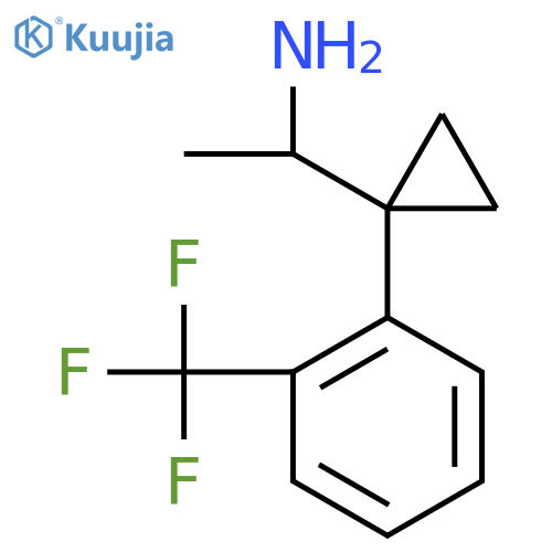 1-{1-2-(trifluoromethyl)phenylcyclopropyl}ethan-1-amine structure