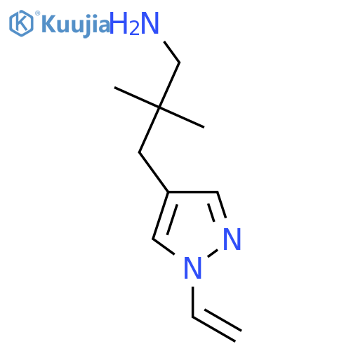 3-(1-ethenyl-1H-pyrazol-4-yl)-2,2-dimethylpropan-1-amine structure