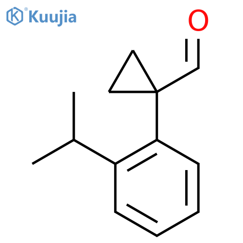 1-2-(propan-2-yl)phenylcyclopropane-1-carbaldehyde structure