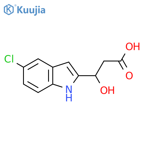 3-(5-chloro-1H-indol-2-yl)-3-hydroxypropanoic acid structure
