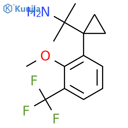 2-{1-[2-Methoxy-3-(trifluoromethyl)phenyl]cyclopropyl}propan-2-amine structure
