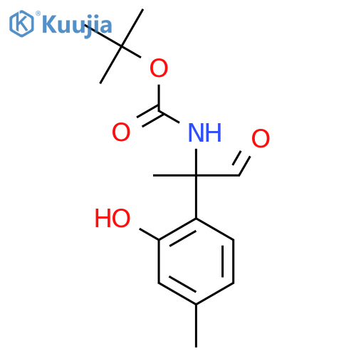 tert-butyl N-2-(2-hydroxy-4-methylphenyl)-1-oxopropan-2-ylcarbamate structure