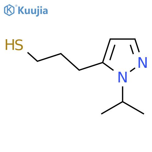 3-1-(propan-2-yl)-1H-pyrazol-5-ylpropane-1-thiol structure