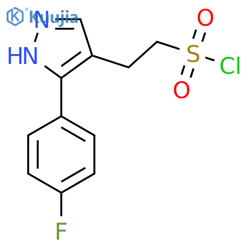 2-3-(4-fluorophenyl)-1H-pyrazol-4-ylethane-1-sulfonyl chloride structure