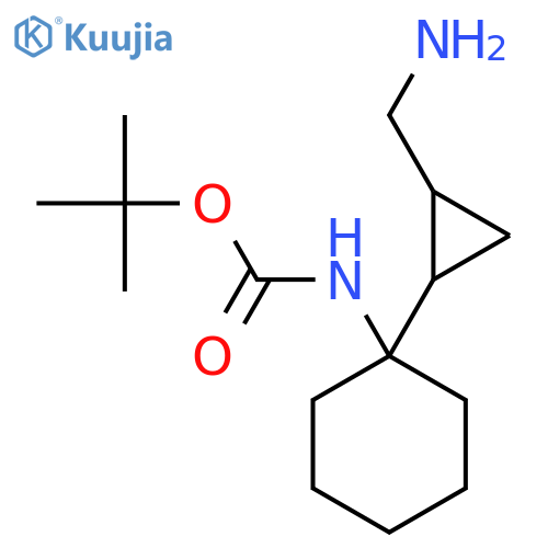 tert-butyl N-{1-2-(aminomethyl)cyclopropylcyclohexyl}carbamate structure