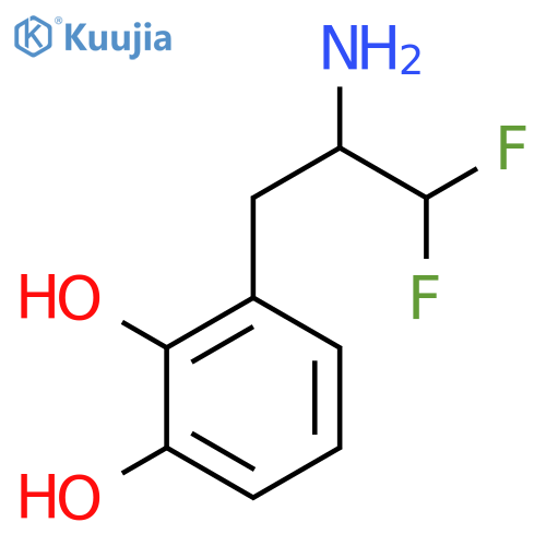 3-(2-amino-3,3-difluoropropyl)benzene-1,2-diol structure