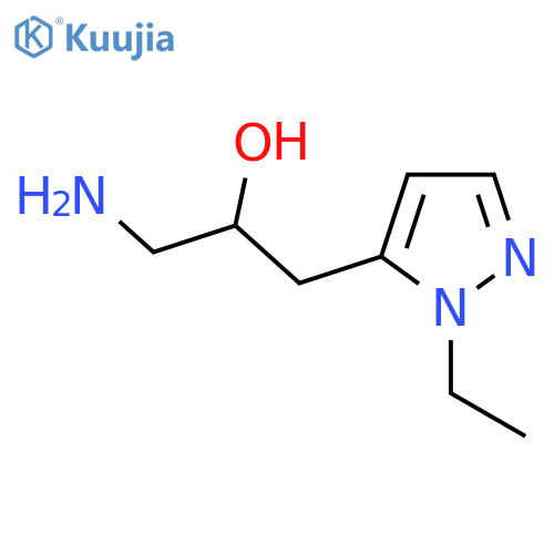 1-amino-3-(1-ethyl-1H-pyrazol-5-yl)propan-2-ol structure