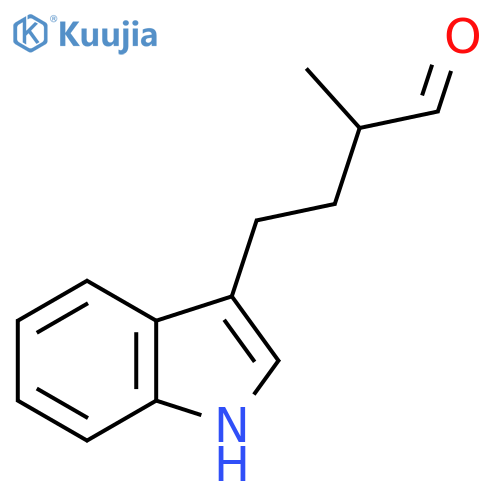 4-(1H-indol-3-yl)-2-methylbutanal structure