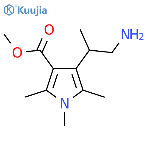 methyl 4-(1-aminopropan-2-yl)-1,2,5-trimethyl-1H-pyrrole-3-carboxylate structure