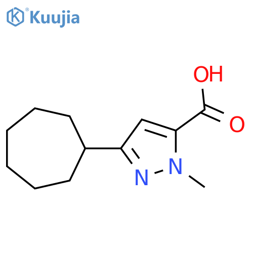 3-cycloheptyl-1-methyl-1H-pyrazole-5-carboxylic acid structure