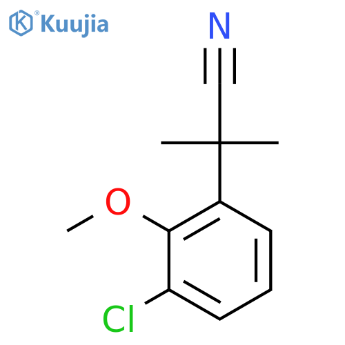 2-(3-chloro-2-methoxyphenyl)-2-methylpropanenitrile structure