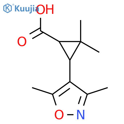 3-(dimethyl-1,2-oxazol-4-yl)-2,2-dimethylcyclopropane-1-carboxylic acid structure