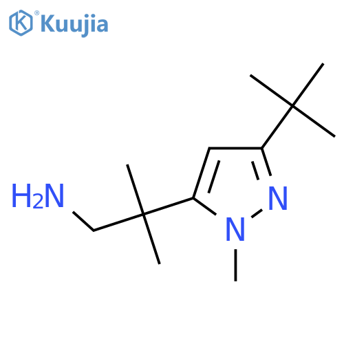 2-(3-tert-butyl-1-methyl-1H-pyrazol-5-yl)-2-methylpropan-1-amine structure
