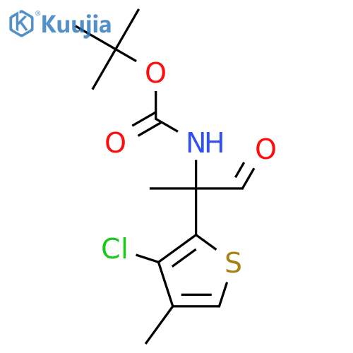 tert-butyl N-2-(3-chloro-4-methylthiophen-2-yl)-1-oxopropan-2-ylcarbamate structure