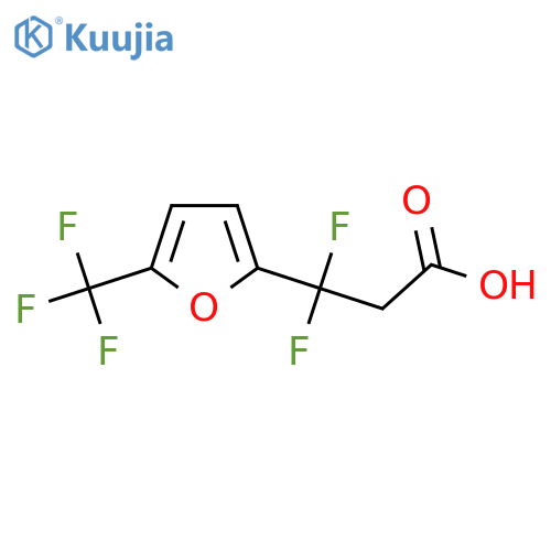 3,3-difluoro-3-5-(trifluoromethyl)furan-2-ylpropanoic acid structure