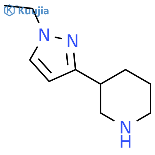 3-(1-ethyl-1H-pyrazol-3-yl)piperidine structure