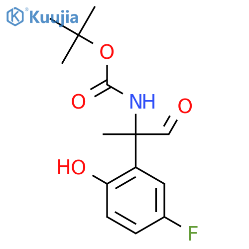 tert-butyl N-2-(5-fluoro-2-hydroxyphenyl)-1-oxopropan-2-ylcarbamate structure