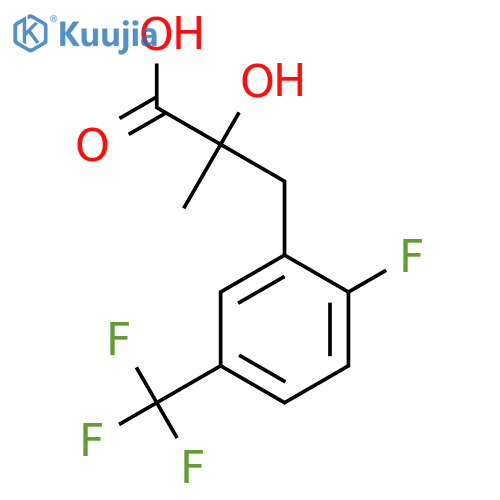 3-2-fluoro-5-(trifluoromethyl)phenyl-2-hydroxy-2-methylpropanoic acid structure