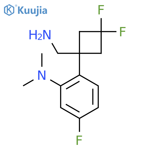 2-1-(aminomethyl)-3,3-difluorocyclobutyl-5-fluoro-N,N-dimethylaniline structure