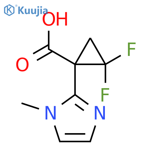2,2-difluoro-1-(1-methyl-1H-imidazol-2-yl)cyclopropane-1-carboxylic acid structure