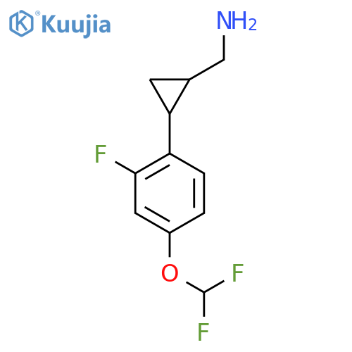 {2-4-(difluoromethoxy)-2-fluorophenylcyclopropyl}methanamine structure