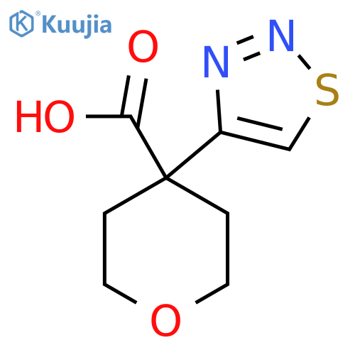 4-(1,2,3-thiadiazol-4-yl)oxane-4-carboxylic acid structure