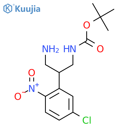 tert-butyl N-3-amino-2-(5-chloro-2-nitrophenyl)propylcarbamate structure