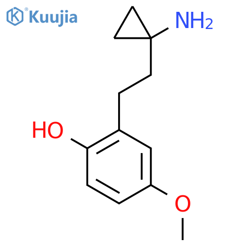 2-2-(1-aminocyclopropyl)ethyl-4-methoxyphenol structure